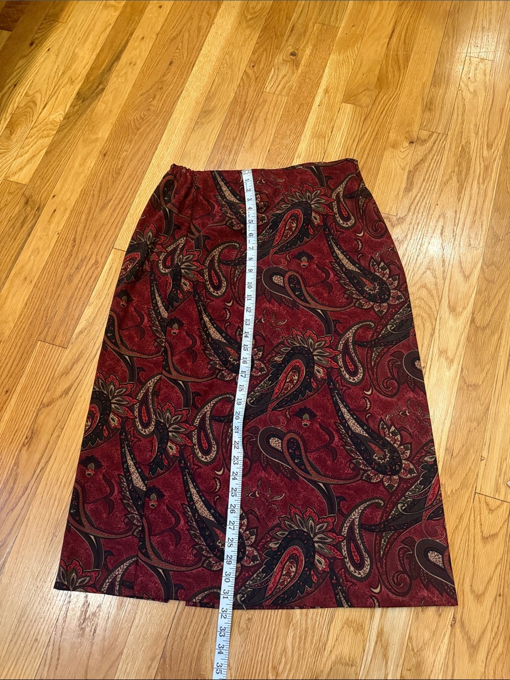 Y2K Women's Red Paisley A-Line Skirt